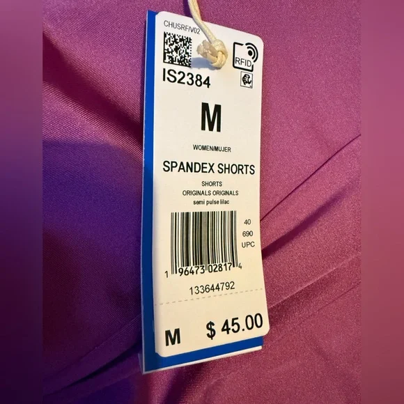 NWT Adidas Originals 3-Stripes Spandex Cycling Shorts- Semi Pulse Lilac - MED - Picture 9 of 13